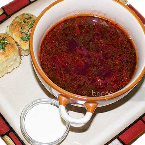 Борщ с чесночными пампушками Дикарём - душевное место